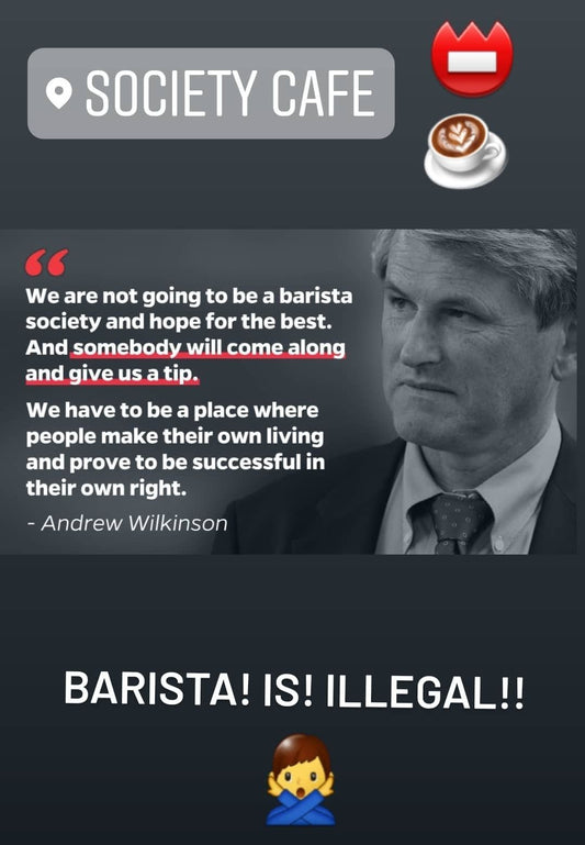 BC opposition leader Andrew Wilkinson will crush the cafe economy of tipping and sipping