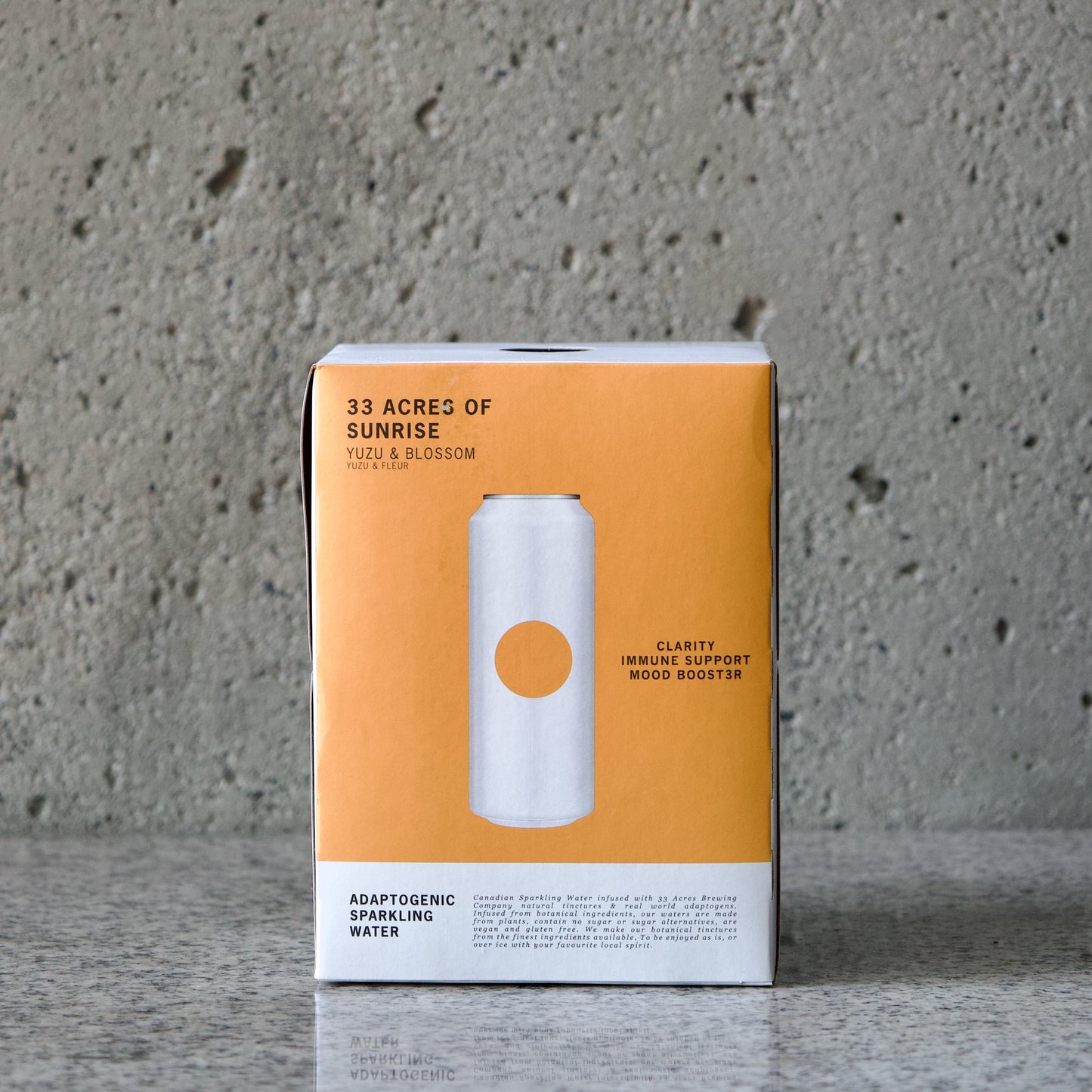 33 Acres of Sunrise Adaptogenic Sparkling Water
