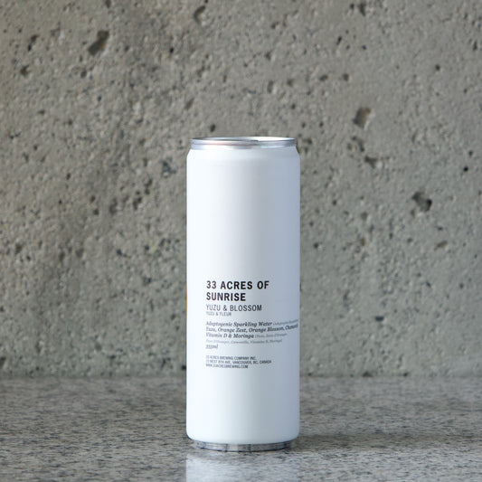33 Acres of Sunrise Adaptogenic Sparkling Water