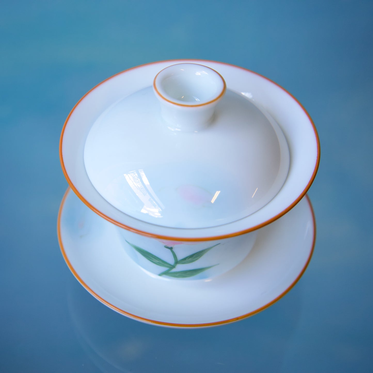Porcelain Gaiwan - 'Pink Flower' 110ml