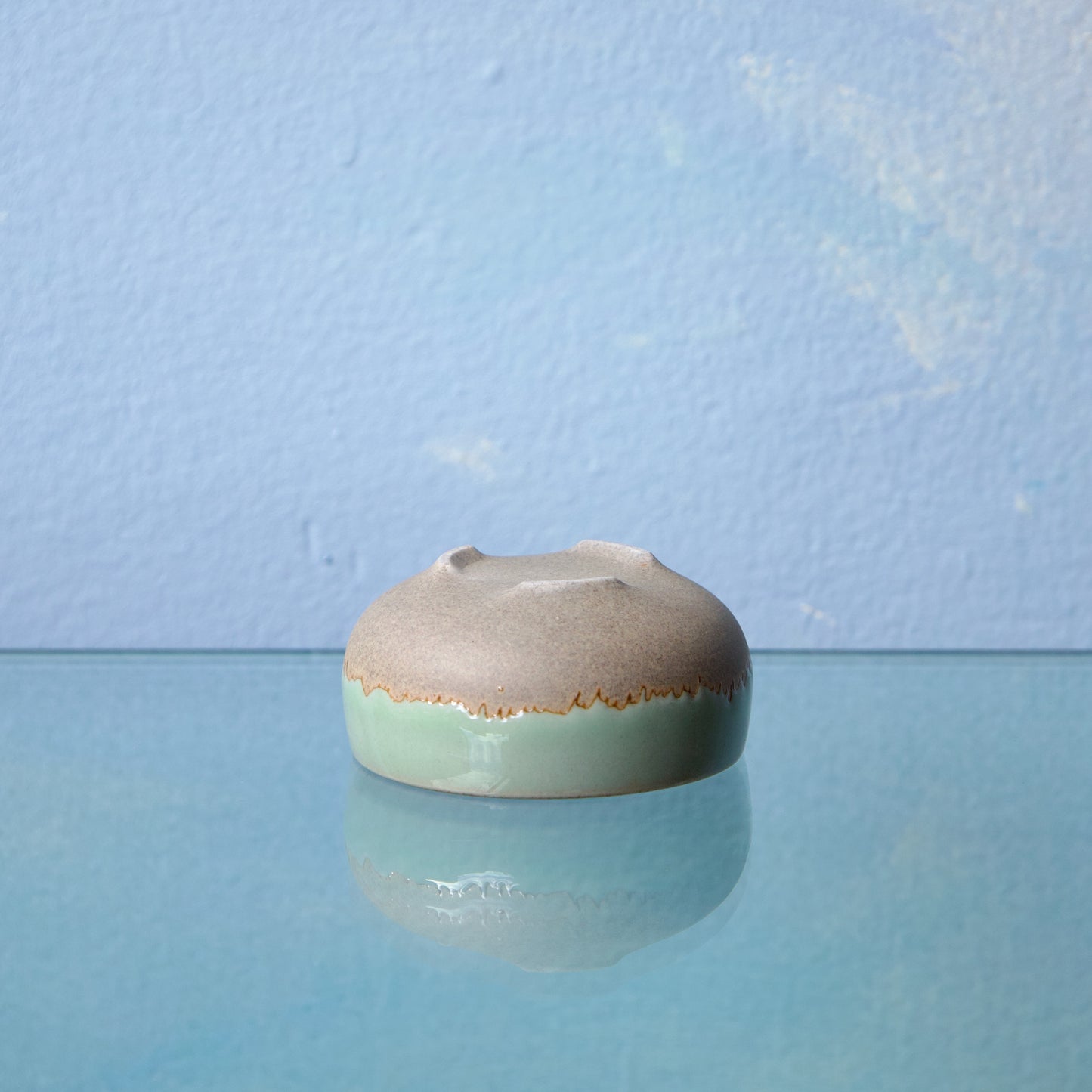 Half Glazed Three-Footed Celadon Teacup 60ml