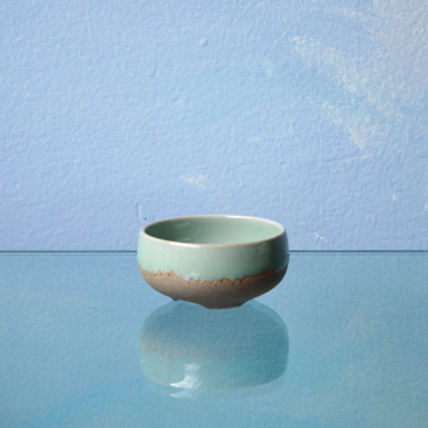 Half Glazed Three-Footed Celadon Teacup 60ml