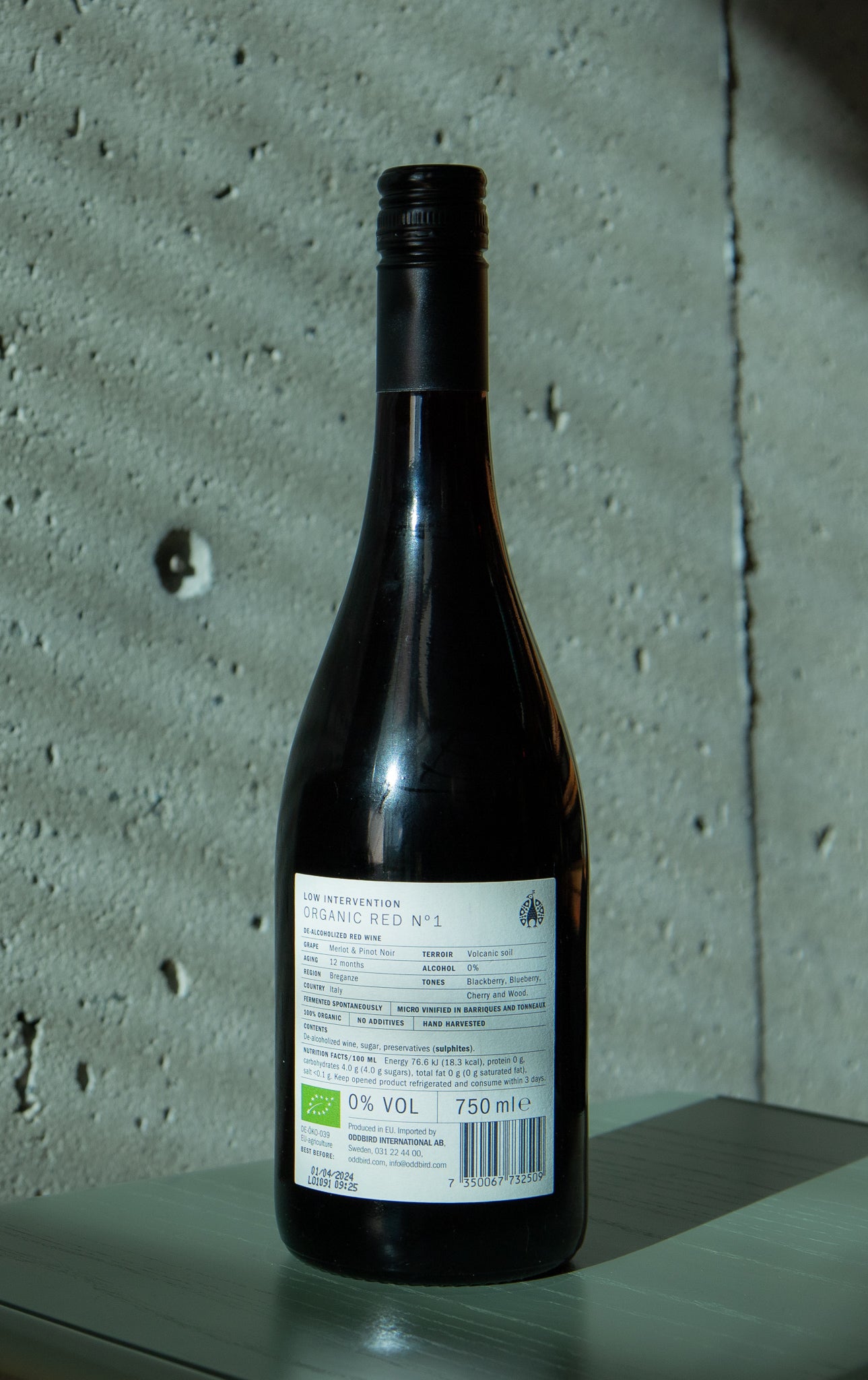 Oddbird 'Organic-Red-No1' Low Intervention Dealcoholised Red Wine 750ml Bottle