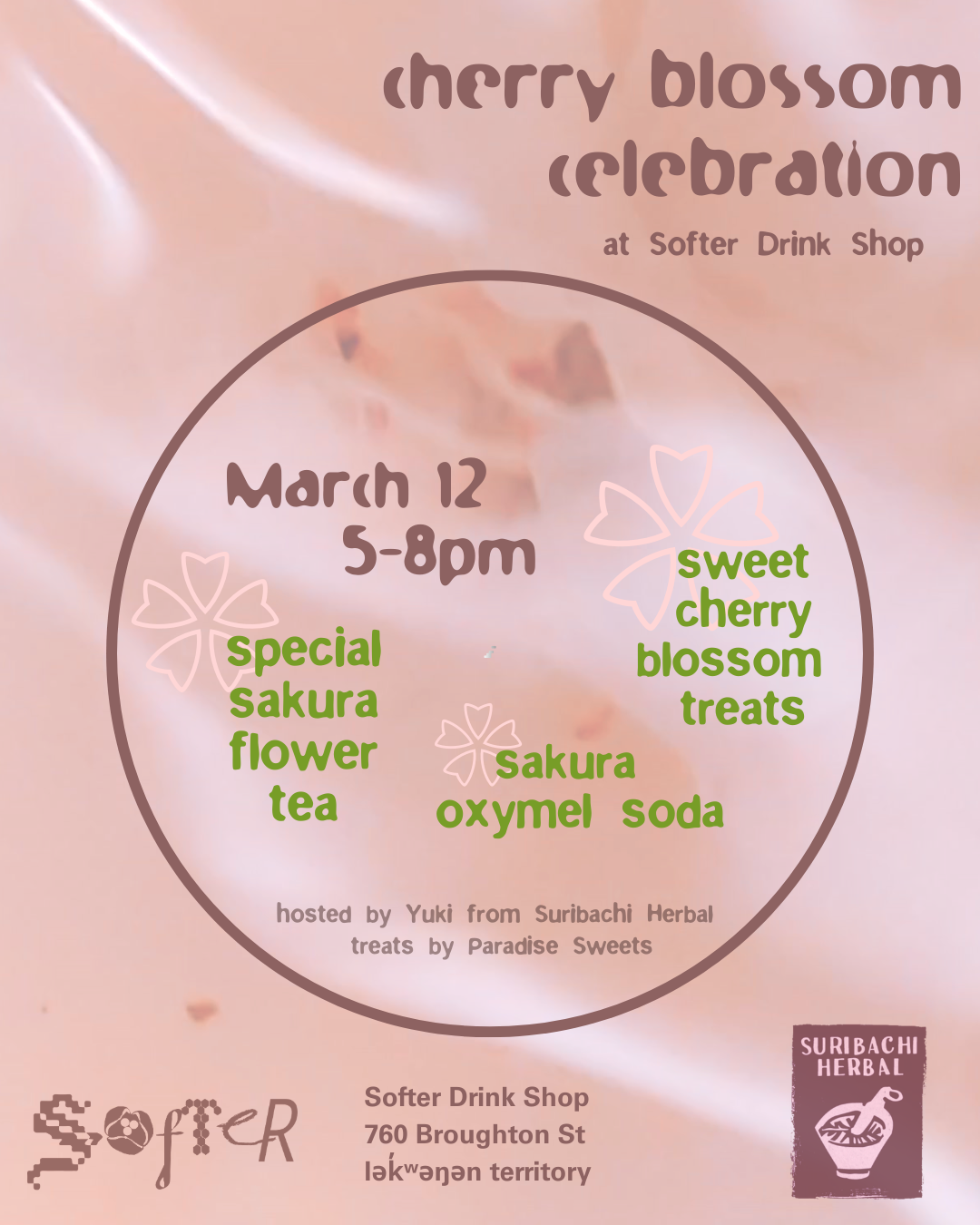 In Store Event: Cherry Blossom Celebration March 12 2026 – Softer Drink