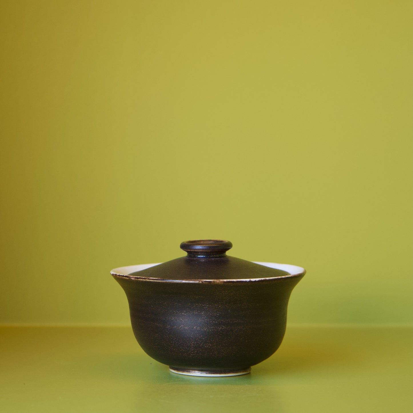 Brown Glaze Gaiwan and Cup by Dustin Ryan Yu