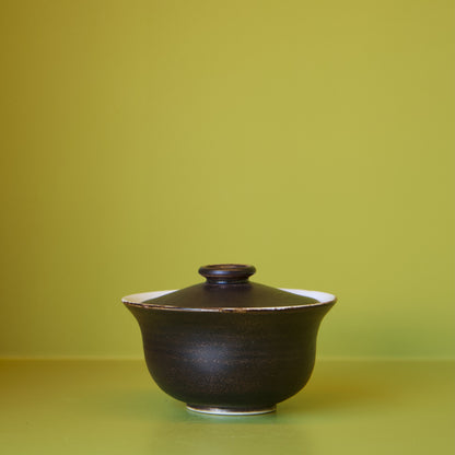 Brown Glaze Gaiwan and Cup by Dustin Ryan Yu