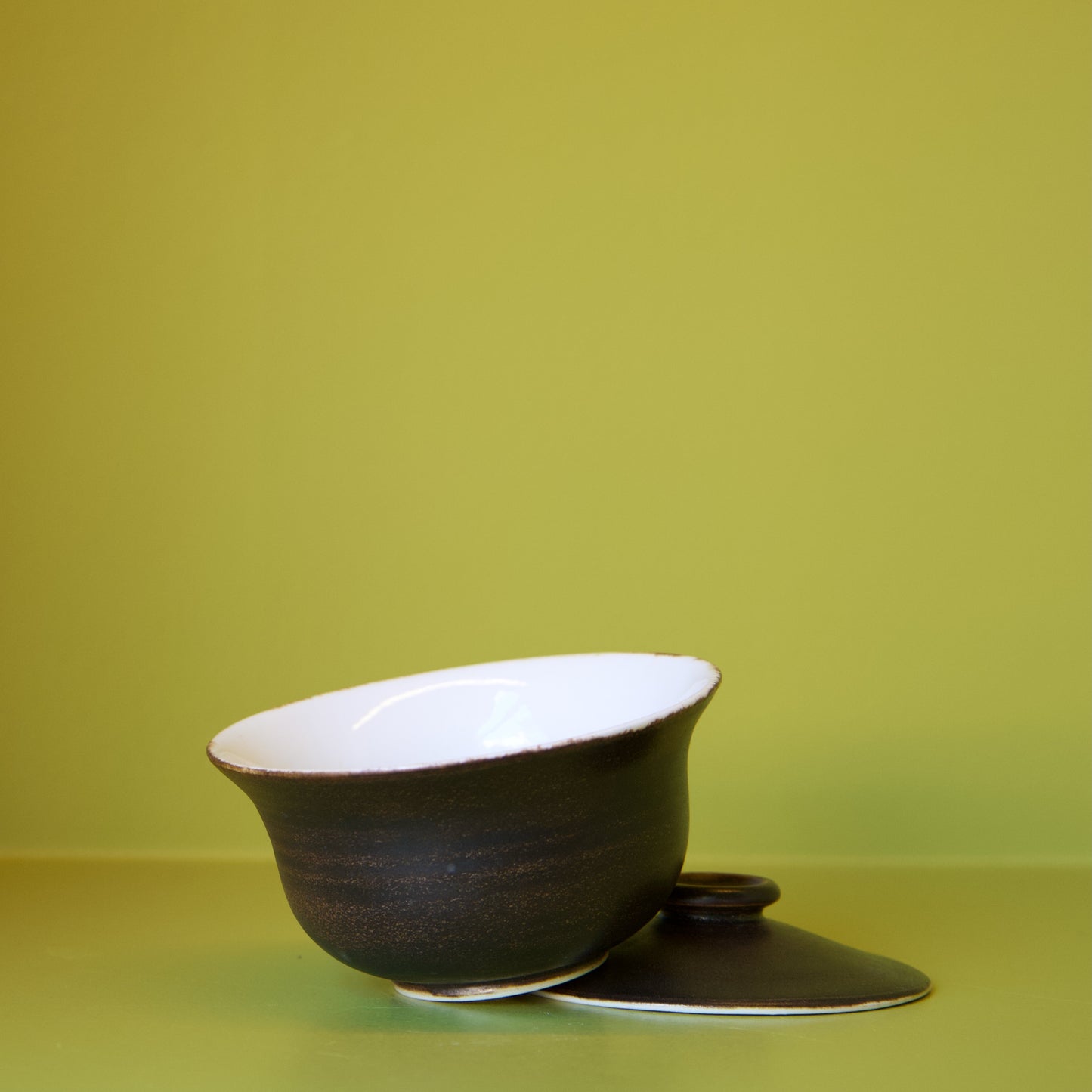 Brown Glaze Gaiwan and Cup by Dustin Ryan Yu