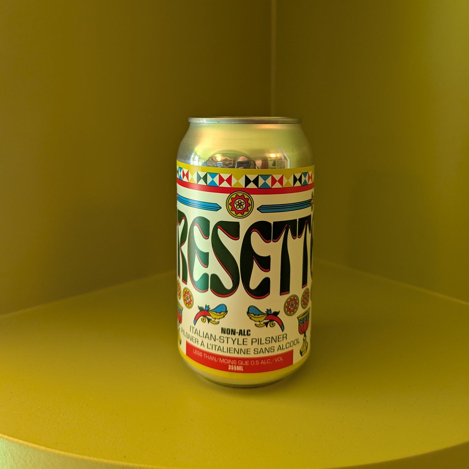 single can of Harmon's Brewery non-alcoholic Tresette Italian style Pilsner