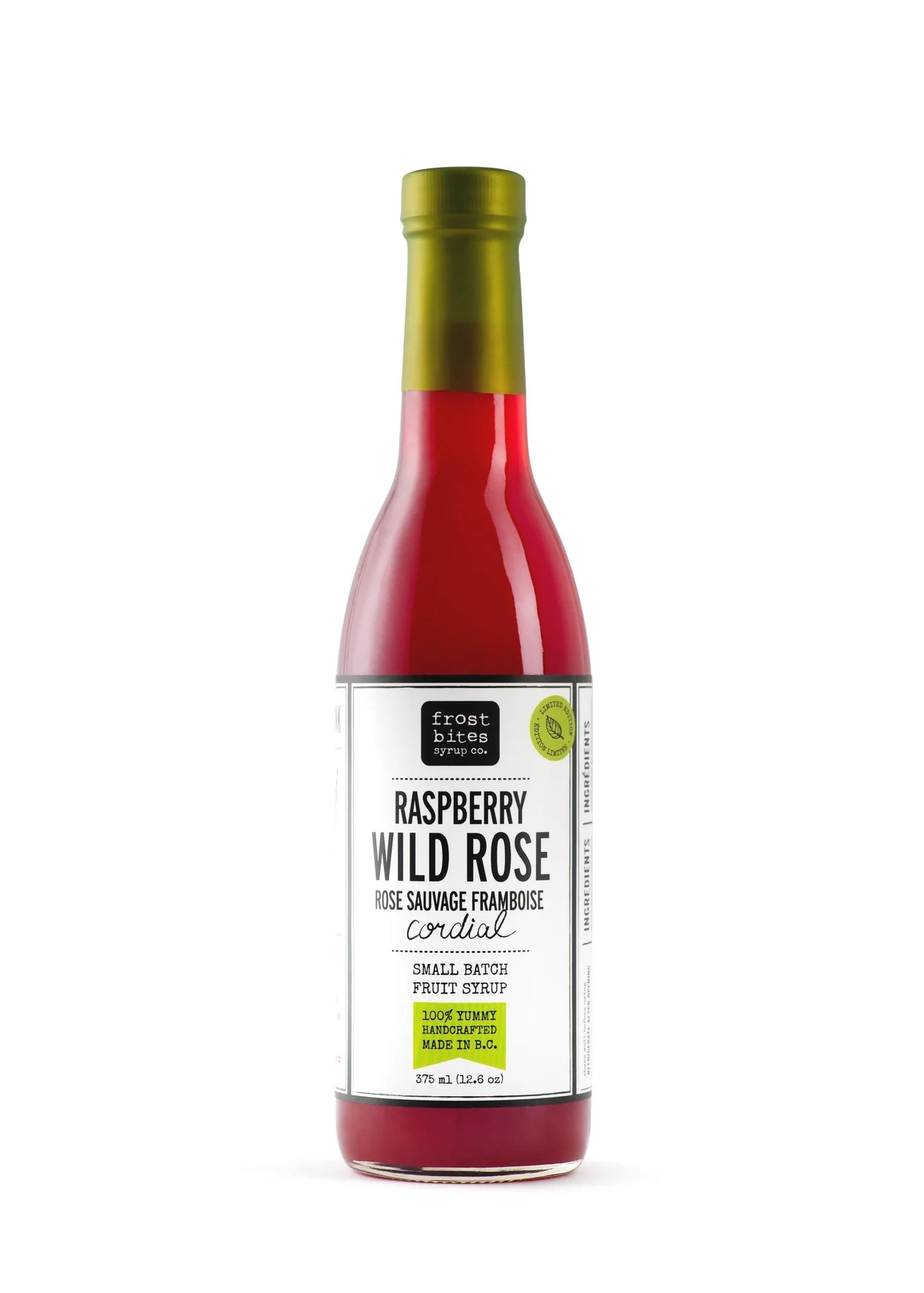 Frost Bite Syrup Co Raspberry Wild Rose Cordial 375ml