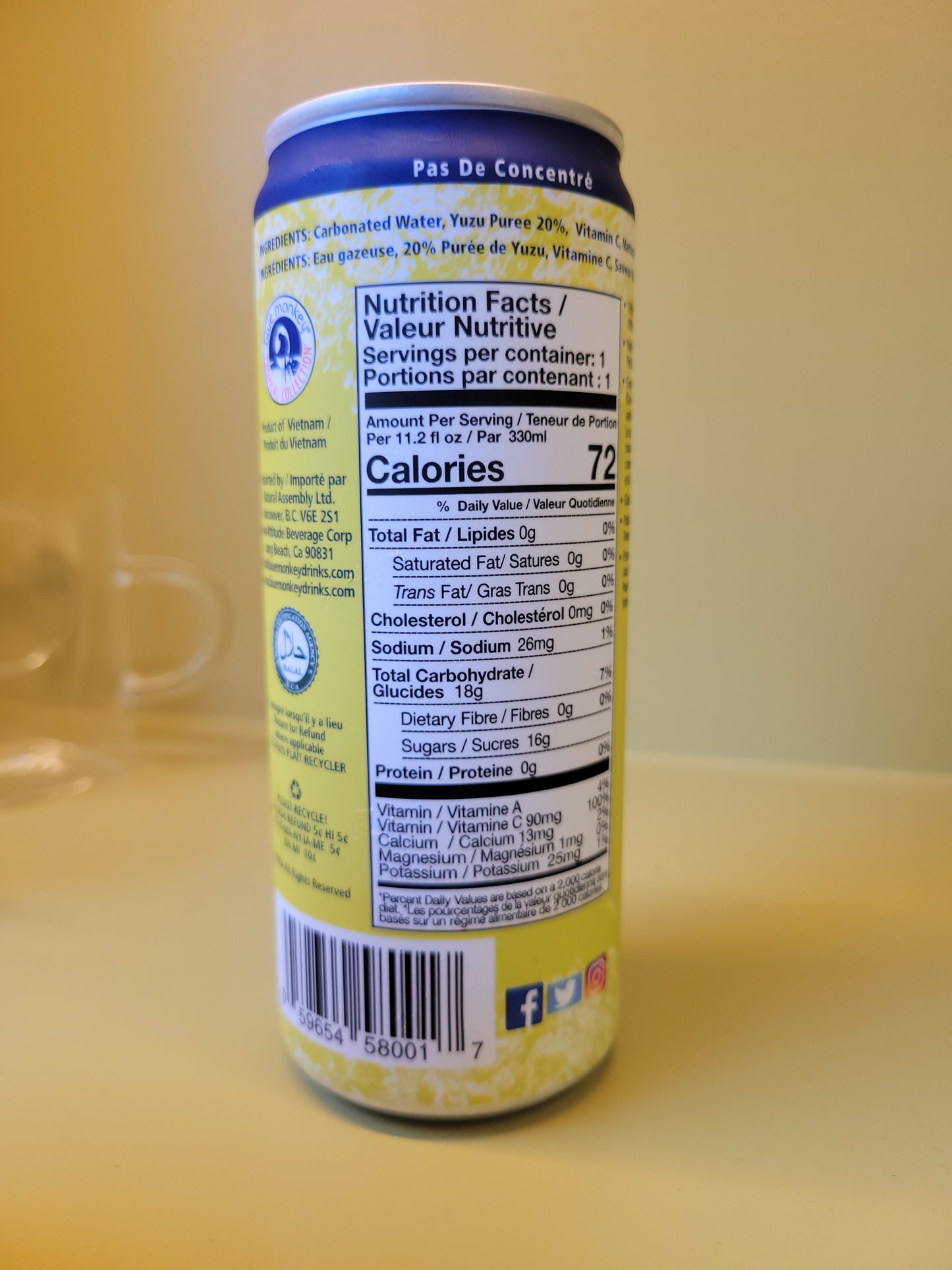 Blue Monkey Sparkling Yuzu Juice