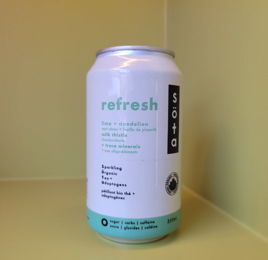 söta ‘refresh’ lime dandelion sparkling tea