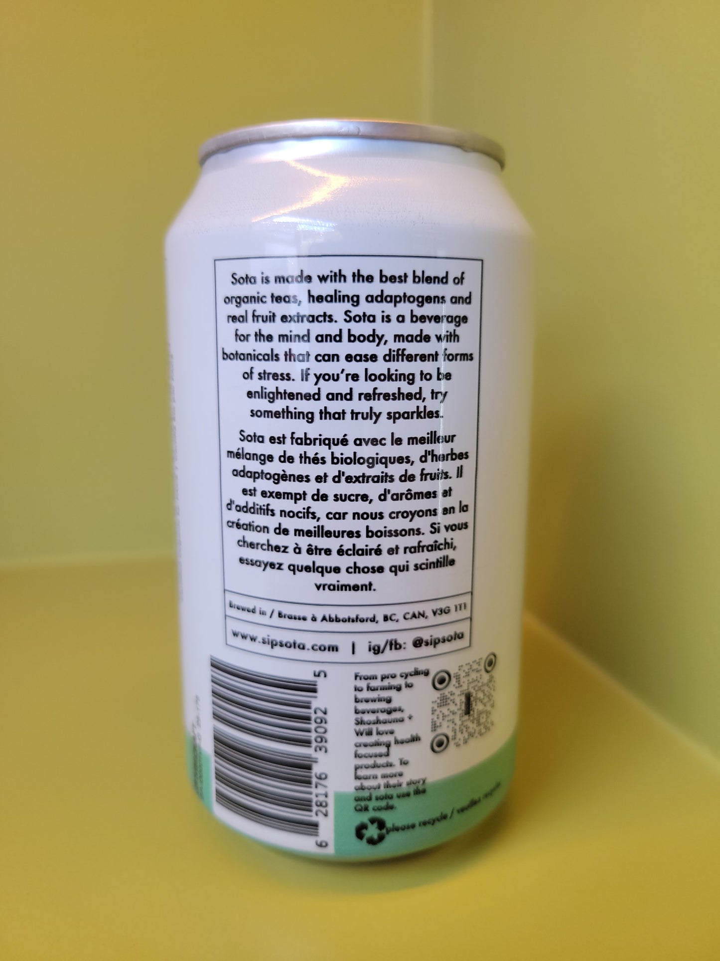 söta ‘refresh’ lime dandelion sparkling tea