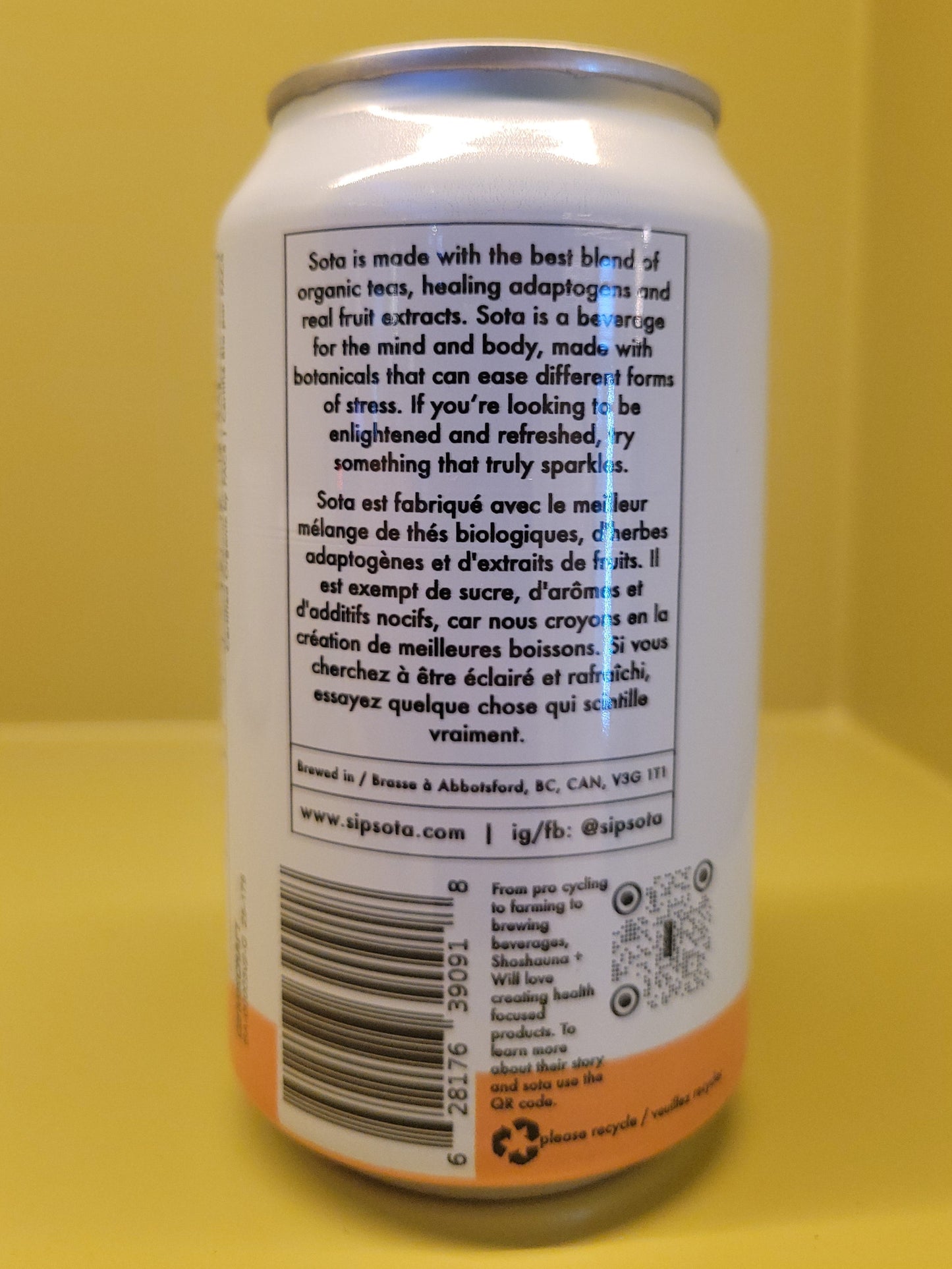 söta ‘focus’ orange chamomile sparkling tea